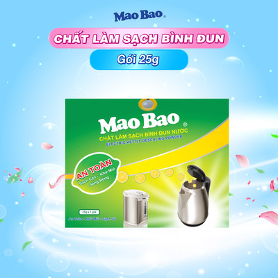 [Date 10.2027] Chất Làm Sạch Bình Đun Nước Mao Bao 25g x 1 Gói Gift - Loại Bỏ Cặn Bình Đun, An Toàn