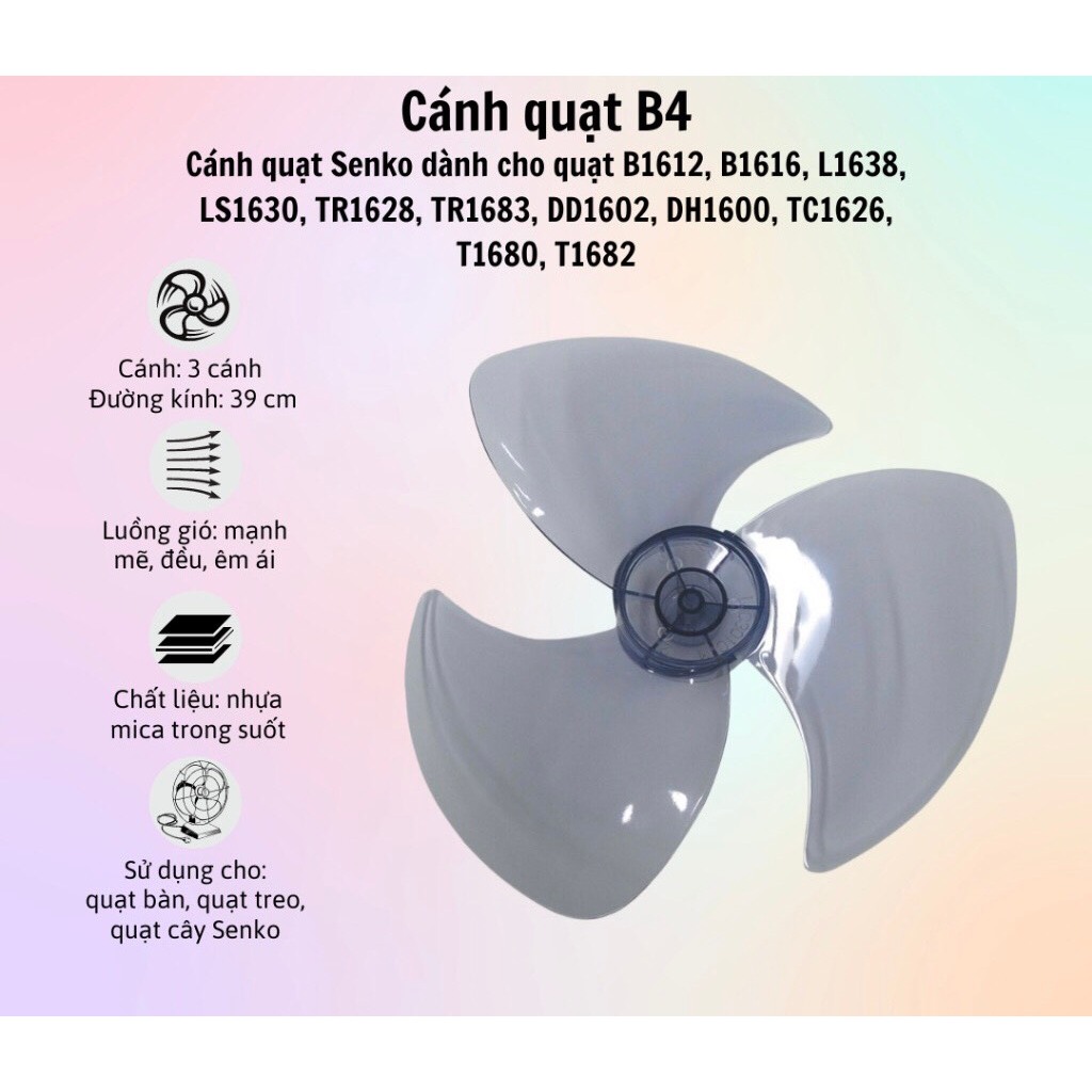 Cánh quạt senko 3 cánh loại đẹp CHÍNH HÃNG B4, B3