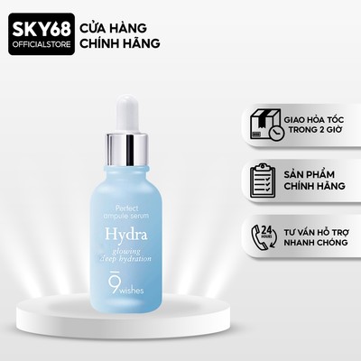 Tinh Chất Cấp Ẩm Dưỡng Sáng Giúp Da Mịn Màng 9 Wishes Hydra Skin Ampule Serum 30ml