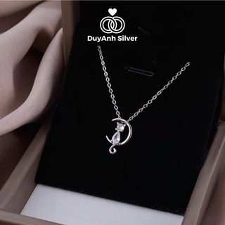 Dây chuyền bạc duyanh silver mặt trăng mèo nhỏ xinh bạc thật