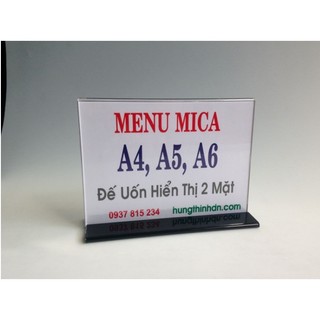 Menu mica để bàn a4 - a5 - a6 - bảng menu mica để bàn
