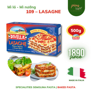 Mỳ lá lasagne không trứng Số 109 Lasagne Semola Divella 500g Mì pasta nướng Baked Pasta | Pieus