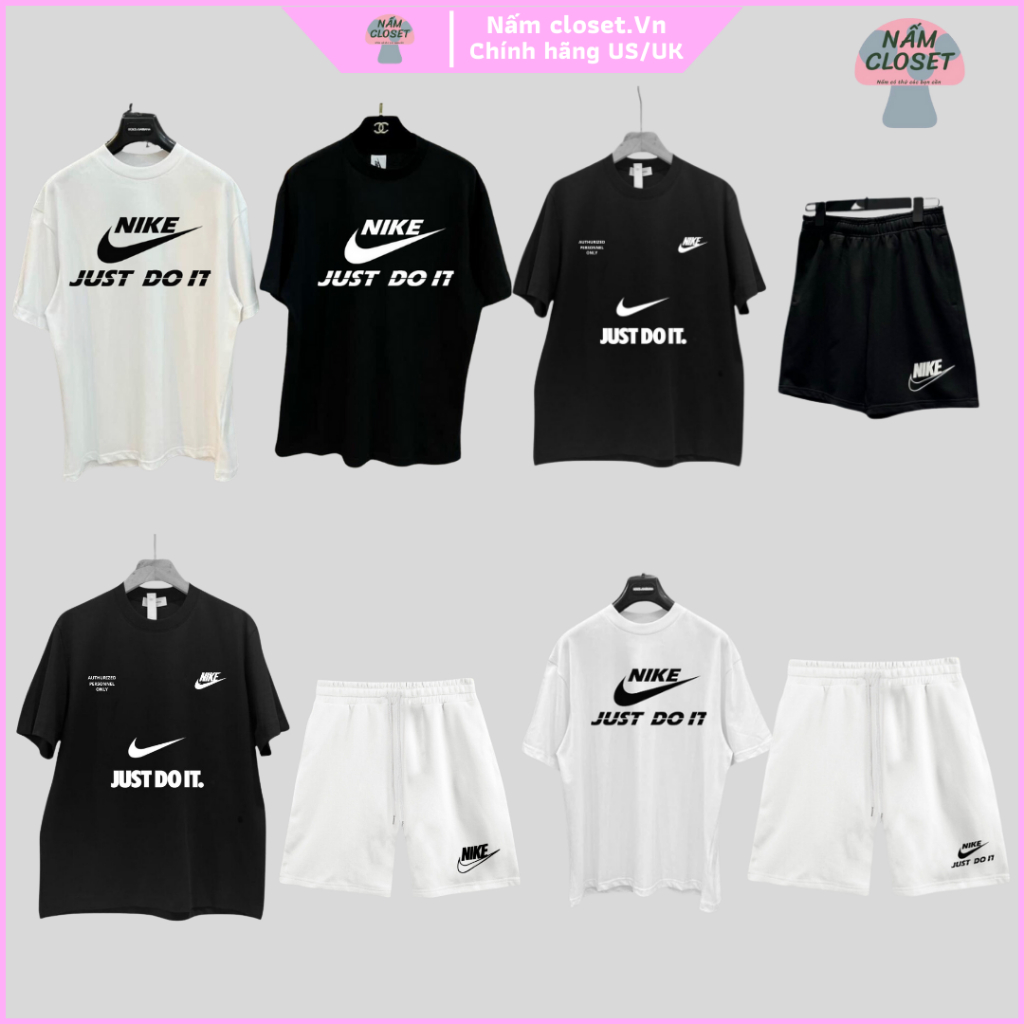 Sét bộ NIKE JDT chính hãng nam nữa unisex cao cấp chất áo thun cotton 100%+quần đùi umipoly thoáng mát co dãn dày dặn