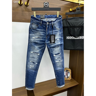 [ᴅsǫᴜᴀʀᴇᴅ𝟸] Quần jeans nam D2 xanh rách nhẹ bản đẹp
