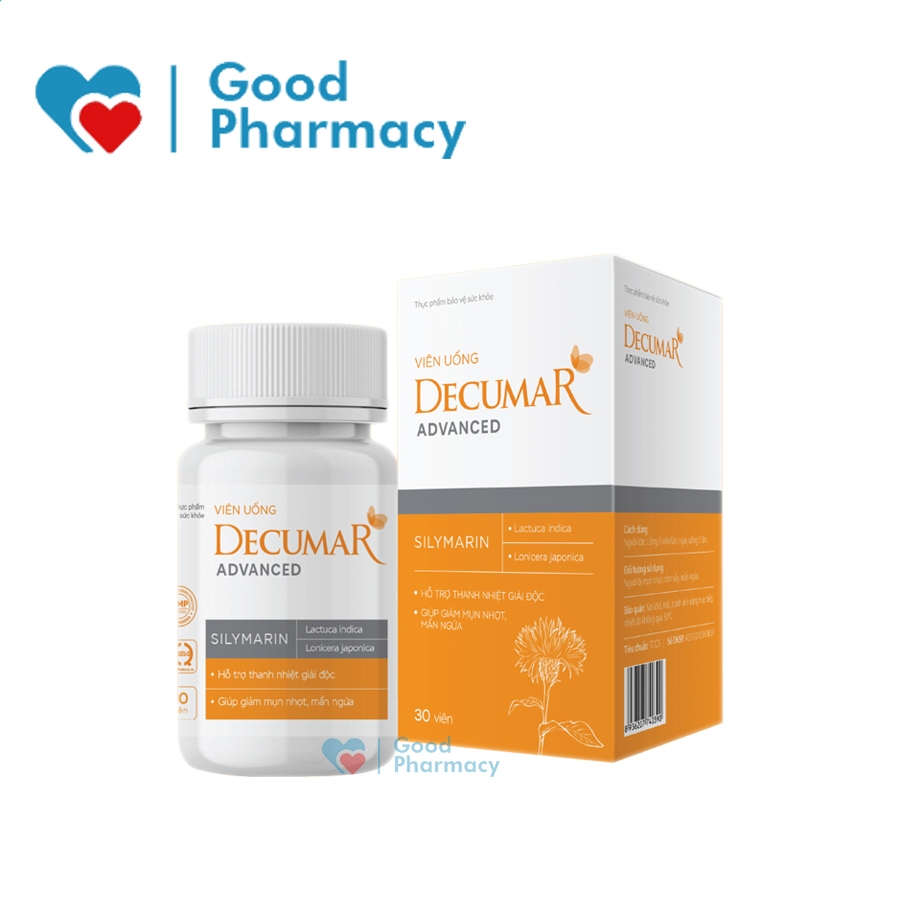 [CHÍNH HÃNG] Viên uống thảo dược Decumar Advanced ngừa mụn, giảm nhờn, dầu, giúp da khỏe, sáng mịn [