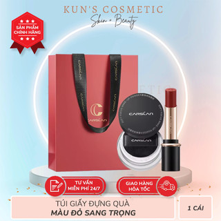 Túi giấy đựng quà đựng mỹ phẩm màu đỏ sang trọng 1 cái