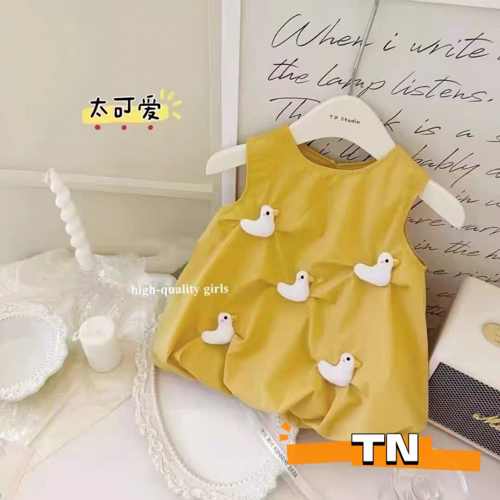 Váy bé gái bộ đính hình ngộ nghĩnh size 8-18kg V0003