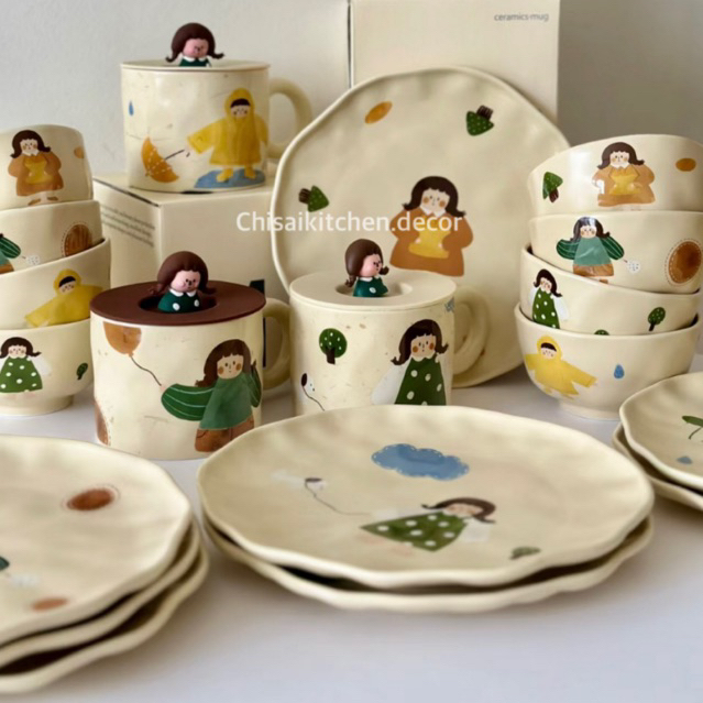 Mushroom Girl Series - bộ sưu tập bát đĩa comic girl xinh xắn, độc đáo