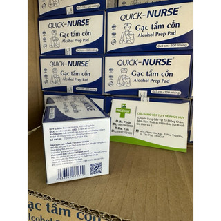 GẠC TẨM CỒN QUICK - NURSE - Alcohol Prep Pad (6x3cm - 100 miếng)
