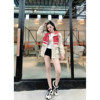 (Siêu đáng yêu) Áo khoác kaki nữ form rộng Yoete