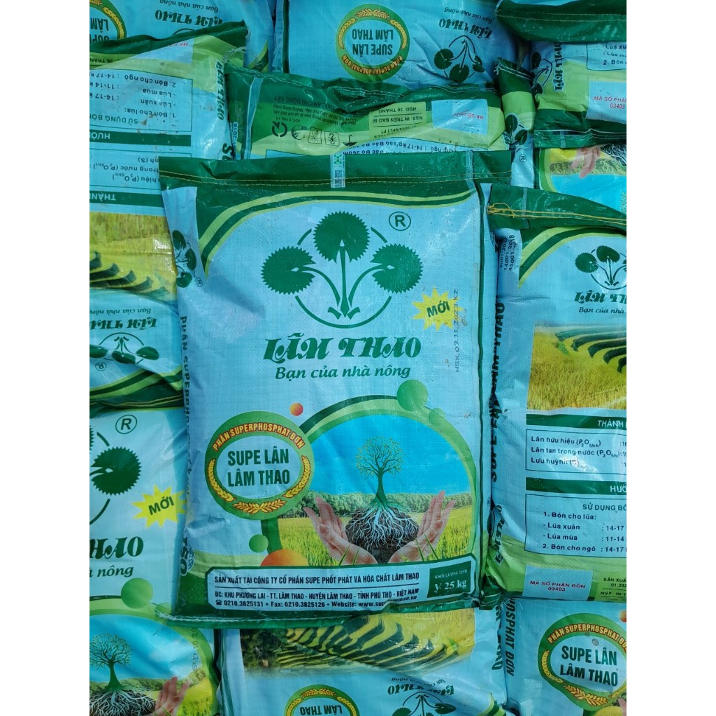 Phân Lân Lâm Thao Dạng Bột, Siêu Lân Cải Tạo Đất, Rễ Khỏe, Mầm Chồi Mập, Ra Hoa Đậu Quả Tốt bao 25kg