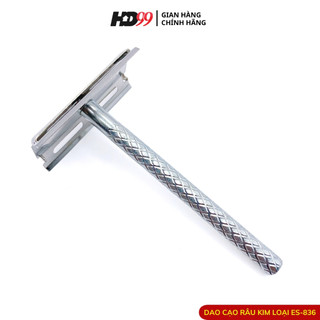 Dao cạo râu inox cổ điển tháo rời ES-836, dụng cụ cạo râu tay cầm nhỏ tiện lợi