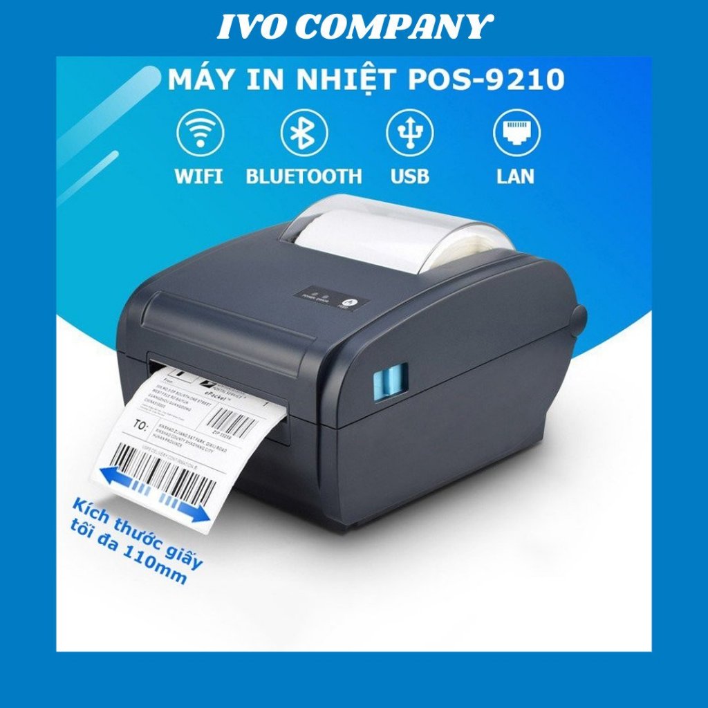 Máy In Nhiệt 110mm WIFI+BLUETOOTH+LAN+USB POS-9210 Thermal Label Printer