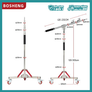 Chân đèn light stand boom cỡ lớn chính hãng bosheng