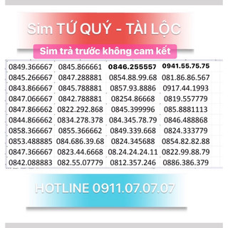 Sim số đẹp tứ quý - tài lộc - kép => sale. hổ trợ đăng kí chính chủ