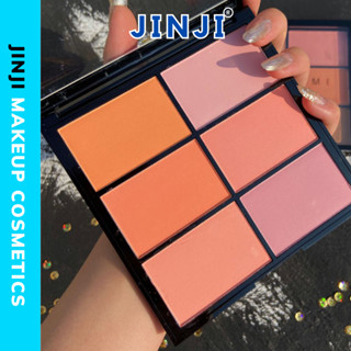 Phấn má hồng Guicami 6 ô tone cam hồng đào siêu xinh chuyên dùng cho makeup chính hãng JINJI