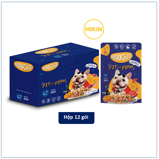 Combo hộp 12 gói pate cho chó Moochie 85g