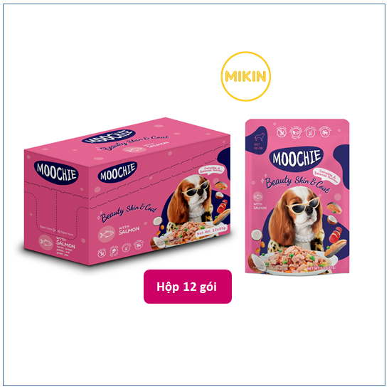 Combo hộp 12 gói pate cho chó Moochie 85g