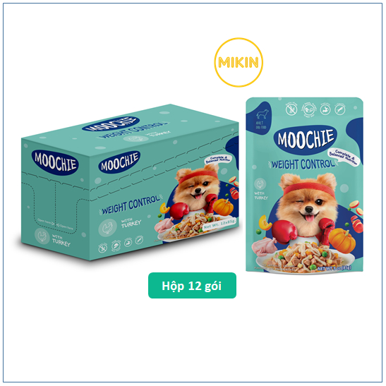 Combo hộp 12 gói pate cho chó Moochie 85g