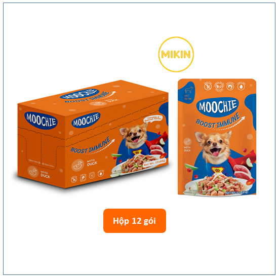Combo hộp 12 gói pate cho chó Moochie 85g
