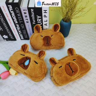 Túi Đựng Bút Chuột Lang Nước Capybara Vải Lông Mềm Mịn Cao Cấp Biểu Cảm Siêu Đáng Yêu