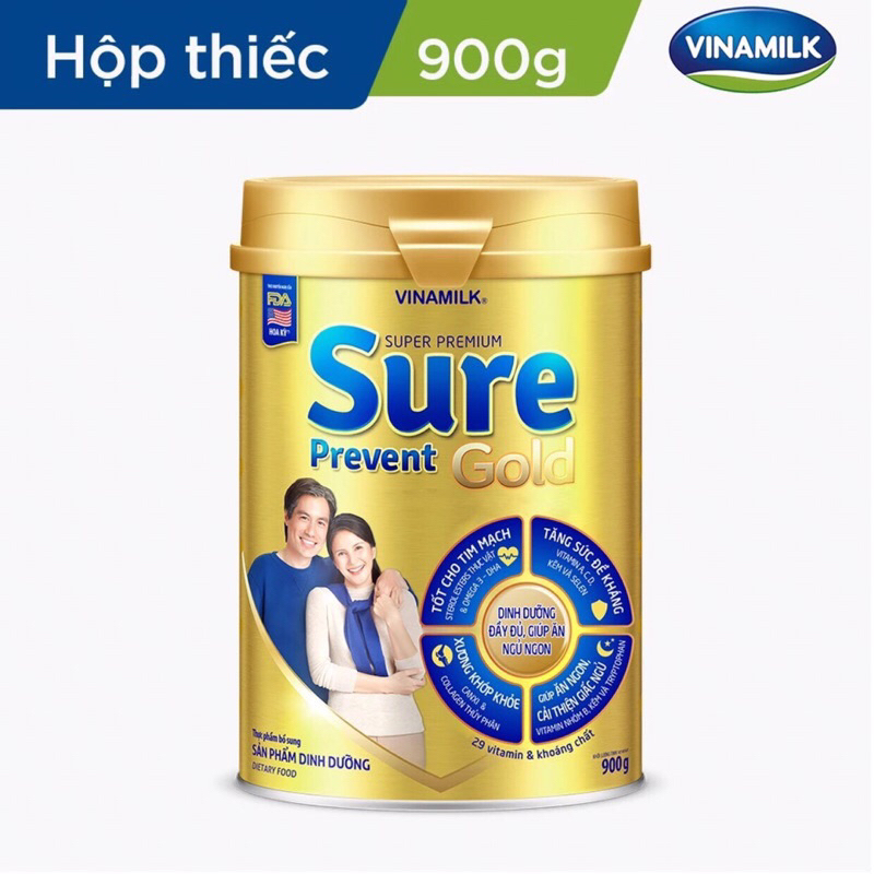 Sữa bột Sure Prevent Gold 900g date mới