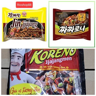 Mì xốt tương đen JinJajjang OTTOGI VN 135g, mì trộn tương tàu samyang 140 g