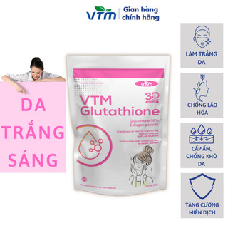 Viên uống VTM Glutathione làm sáng da, giảm triệu chứng khô da, nhăn da, nám da, hỗ trợ tăng độ ẩm cho da,loại bỏ độc tố