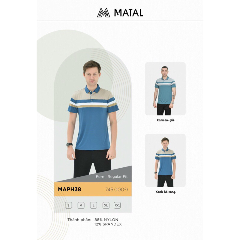 Mẫu áo polo MATAL cộc tay MAPH38