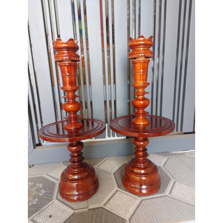 Cặp chân đèn gỗ tràm đặt bàn gia tiên cao 40-50-60-70 cm m122