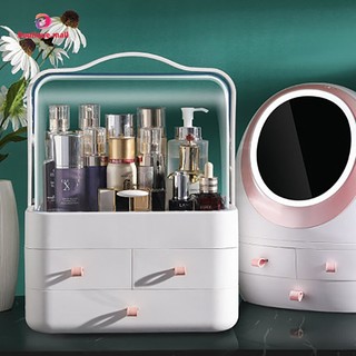 Hộp đựng mỹ phẩm boutique, hộp lưu trữ vật phẩm để bàn, hộp nắp trong suốt có ngăn kéo chống bụi