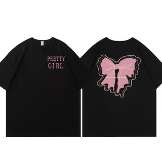 Áo thun nữ SLAYTIFY form rộng dáng hàn quốc in hình nơ xinh xắn vải cotton 2c mát mẻ dành cho mùa hè