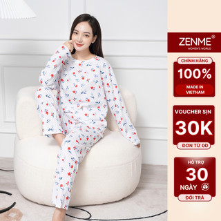 Đồ Bộ Nữ Mặc Nhà Thu Đông Dài Tay Chất Liệu Cotton Xốp Mềm Mịn BTD1122, Zen Me Women's World