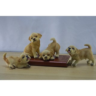 Mô hình trang trí hình chó con - Bộ 4 con