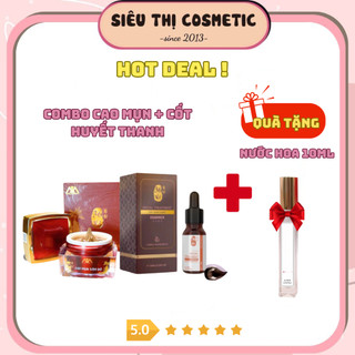 Combo cốt huyết thanh và cao sâm đỏ Meea sạch mụn, trắng da hiệu quả + tặng nước hoa