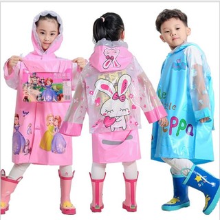 Áo mưa măng tô trẻ em Ánh Dương họa tiết hoạt hình chất liệu PVC chống thấm có chỗ che balo