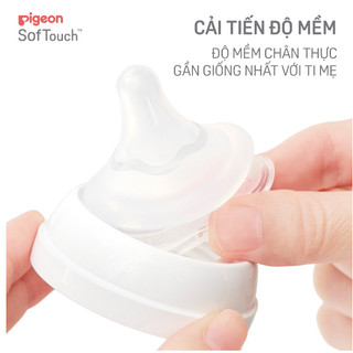 Núm Ti Pigeon Thế Hệ 3 SofTouch Cổ Rộng Mẫu Mới