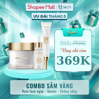 ( MQ SKIN VIỆT NAM ) Combo dưỡng da Kem Face, Serum, Kem Chống Nắng ban ngày sâm vàng MQ Skin
