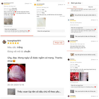 Lúp cô dâu thêu tên 80cm