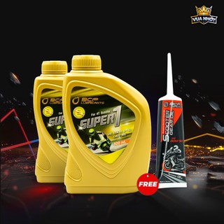 Combo 2 Chai Dầu Nhớt Xe Ga BCP 10W40 800ML - Tặng 1 Nhớt Hộp Số BCP 80W90 120ML Nhập Khẩu Thái Lan