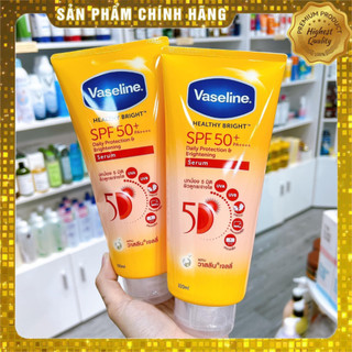 Dưỡng thể chống nắng vaseline 50x healthy bright spf50+ pa++++ 320ml trắng da thái lan