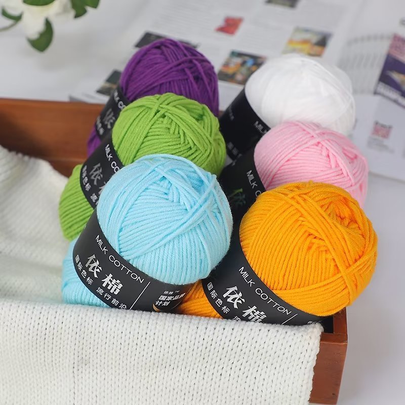 Len milk cotton 50gram (màu 01-86) làm đồ handmade