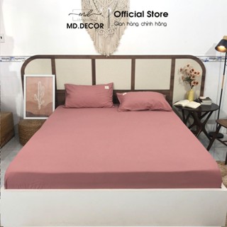  Bộ ga giường vỏ gối Cotton Tici đũi MD.Decor - Bedding trơn màu basic nhiều kích thước M2 M4 M6 M8 
