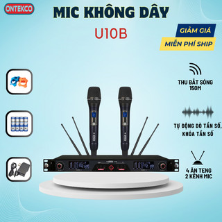 Bộ micro karaoke không dây ontekco u10 pro chính hãng, chất lượng âmthanh cực tốt