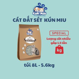 Cát vệ sinh cho mèo Kún Miu hương cà phê 8L Tinh chất bentonite, than hoạt tính và zeolite cao cấp