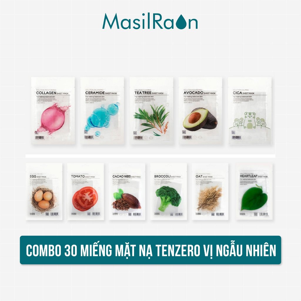  T25 - Combo 30 miếng nạ Tenzero NGẪU NHIÊN 