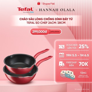  Chảo sâu lòng chống dính đáy từ Tefal So Chef 24cm/28cm - G1358496/G1358696