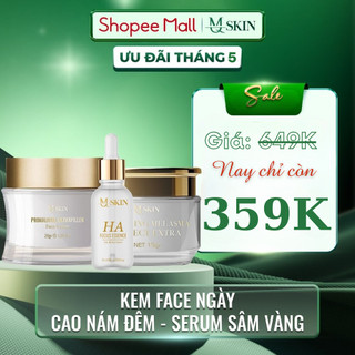 Combo Kem Face, Cao Ná.m Dưỡng Da, Serum Sâm Vàng MQ Skin