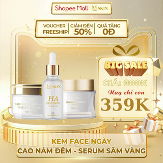 Combo Dưỡng Da Kem Face, Cao Ná.m Dưỡng Da, Serum Sâm Vàng MQ Skin