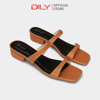 Guốc nữ cao gót DILY gót vuông quai thanh mảnh, dép guốc nữ mũi vuông thời thượng cao 2.5cm AA0512